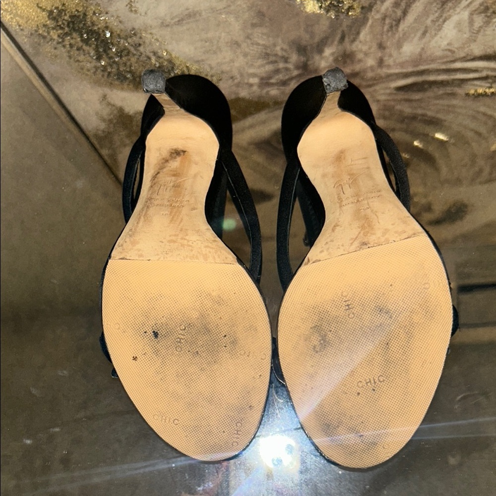Giuseppe Zanotti Black and Gold Women's Heels - Picture 3 of 3